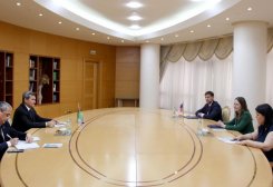Rashid Meredov Meets Chargé d'Affaires in Turkmenistan