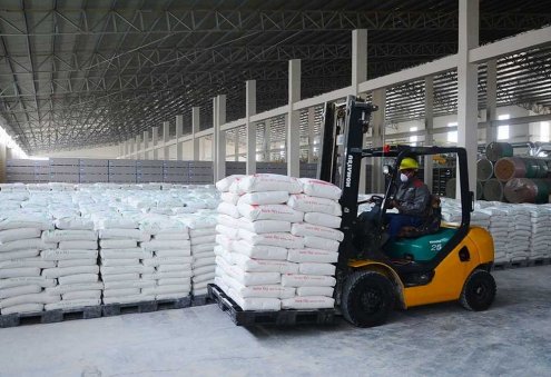 В Лебапе возводят завод сухих строительных смесей и гипсокартонной продукции