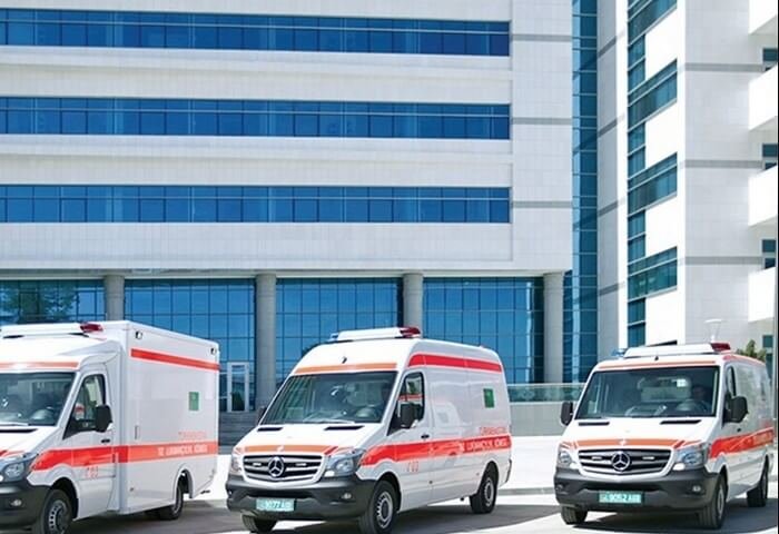 Türkmenistan’ın sağlık kurumlarına 10 adet Mercedes-Benz ambulans aracı tahsis edildi Türkmenistan’ın sağlık kurumlarına 10 adet Mercedes-Benz ambulans aracı tahsis edildi