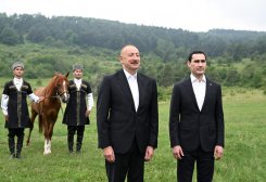 Azerbaijani President Gifts Karabakh Horse to Turkmen President