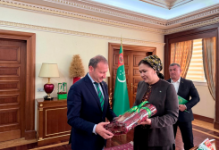 Azerhalcha and Turkmenhaly Discuss Joint Carpet-Making Projects