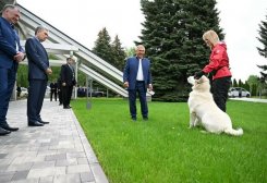Gurbanguly Berdimuhamedov Views Grown Alabai Dog Akdus in Kazan