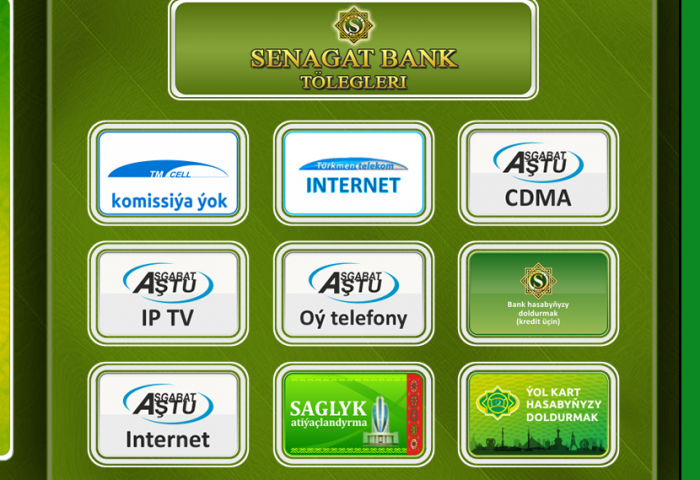 “Senagat” bankyň töleg geçirmek hyzmatlary köpelýär “Senagat” bankyň töleg geçirmek hyzmatlary köpelýär