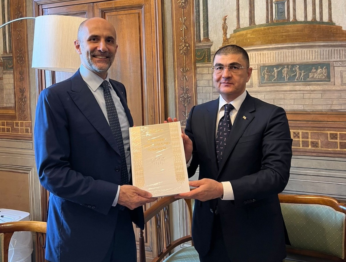 Turkmenistan’s Ambassador Toyly Komekov meets with Pietro Sferra Carini, Deputy Diplomatic Advisor to the Prime Minister of Italy, June 19, 2025, Rome, Italy. (Photo: Embassy of Turkmenistan in Italy)